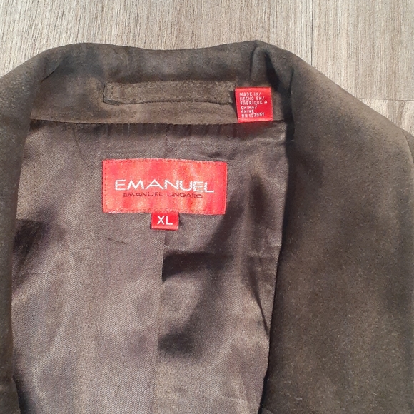 Mens Emanuel Ungaro Olive Green Suede Blazer XL - Picture 5 of 6